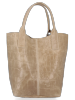 Bőr táska shopper bag Vittoria Gotti bézs B15